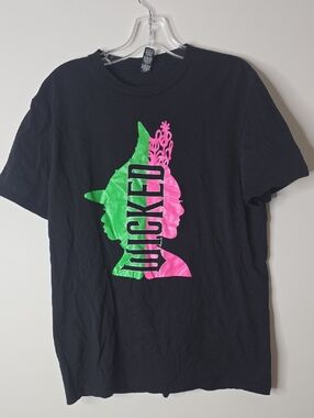 Wicked Graphic Tee - Black with Green & Pink Print
